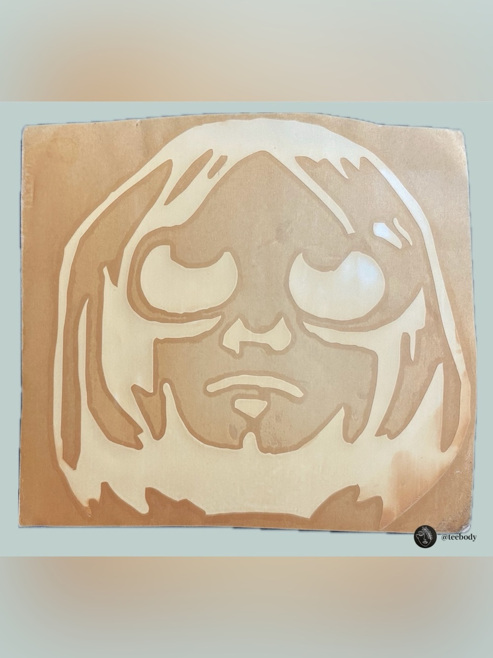 Vtg 90s Kurt Cobain Nirvana Vinyl Decal Sticker 6x6 NOS Deadstock Grunge
